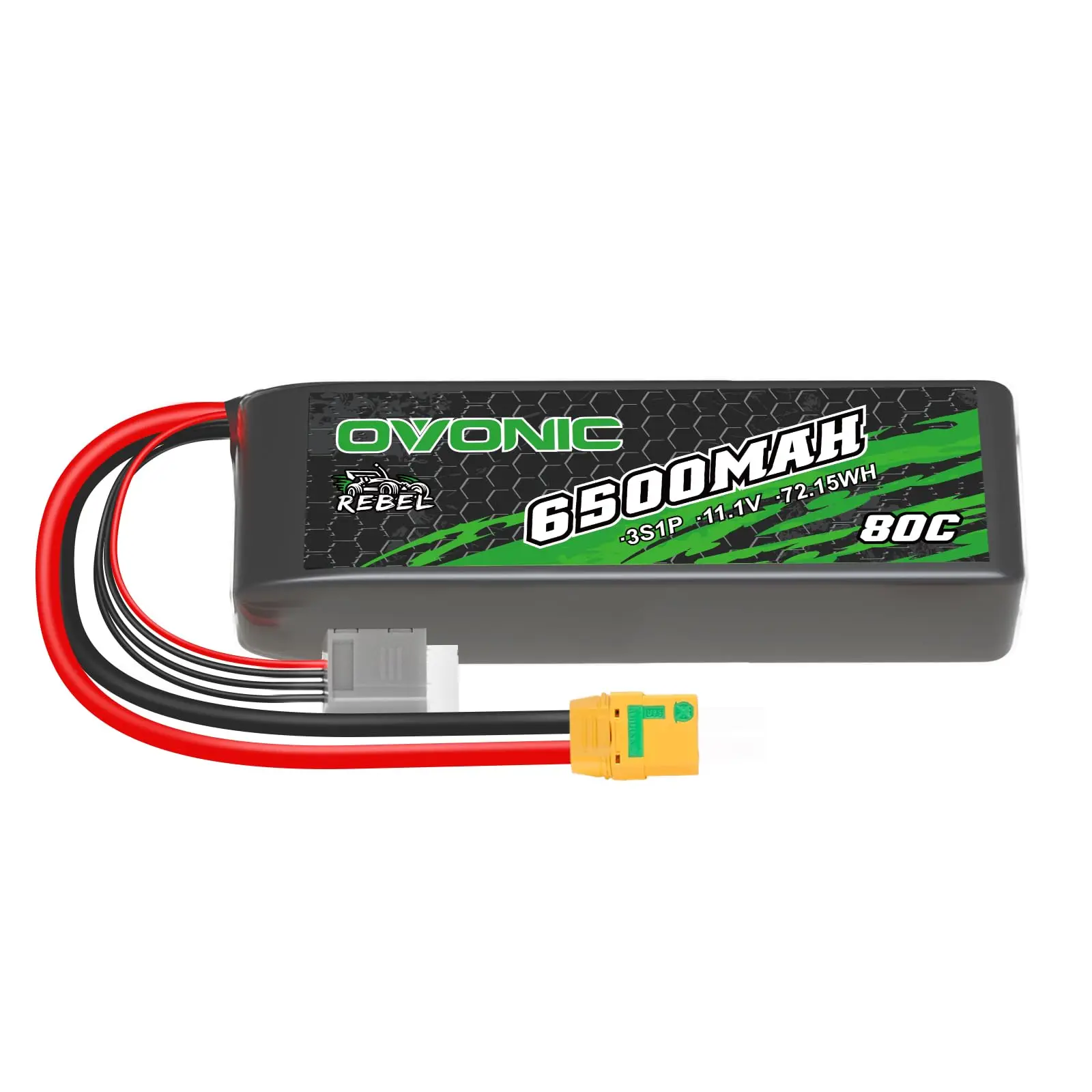 OVONIC 11.1 V Lipo Battery 80C 6500 mAh 3S RC Lipo Battery with XT90 Plug for RC Car Monster Truck Crawler RC Hobby Hard Case