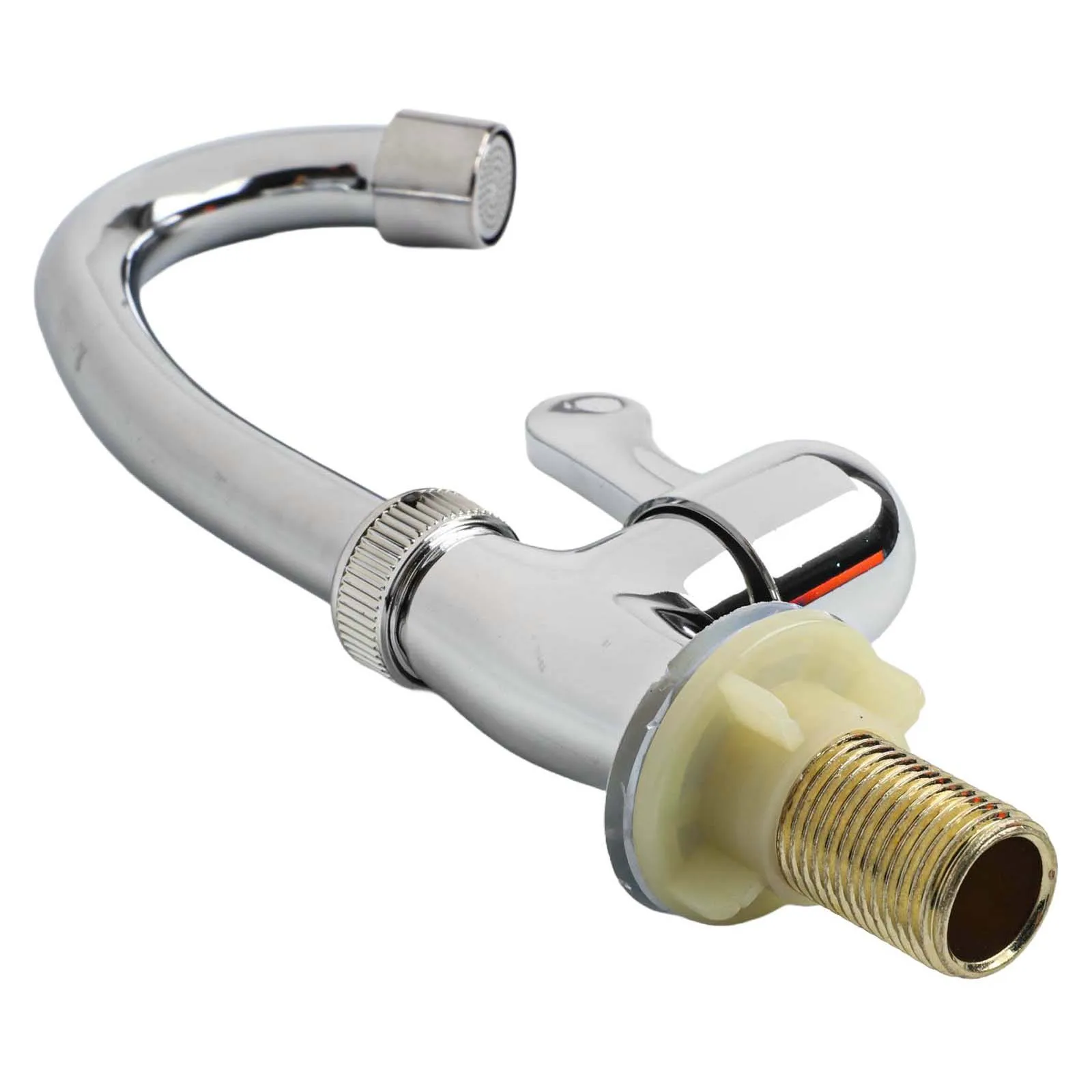 

1PCS Sink Cold Taps Faucet Kitchen Sink Faucet Single Lever Hole Tap Cold Water Plastic Steel Faucet Big Bend Basin Faucet