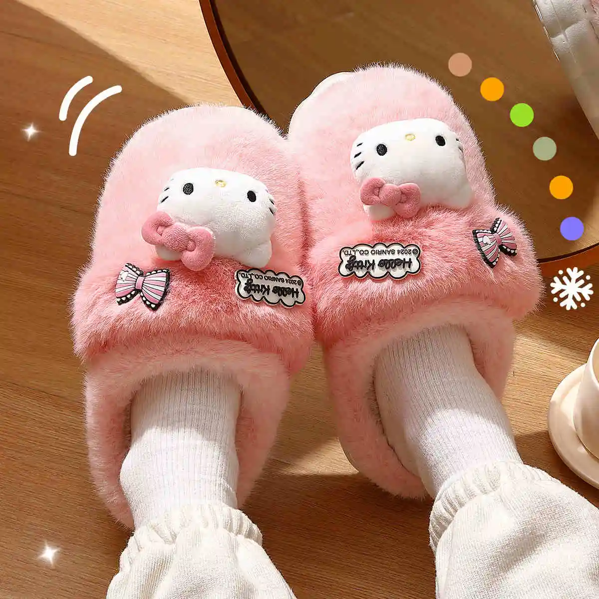 2024 Winter New Kuromi Cotton Slippers For Women, Cute Cartoon Warm Postpartum Shoes For Indoor Use, Warm Gift For Girlfriend