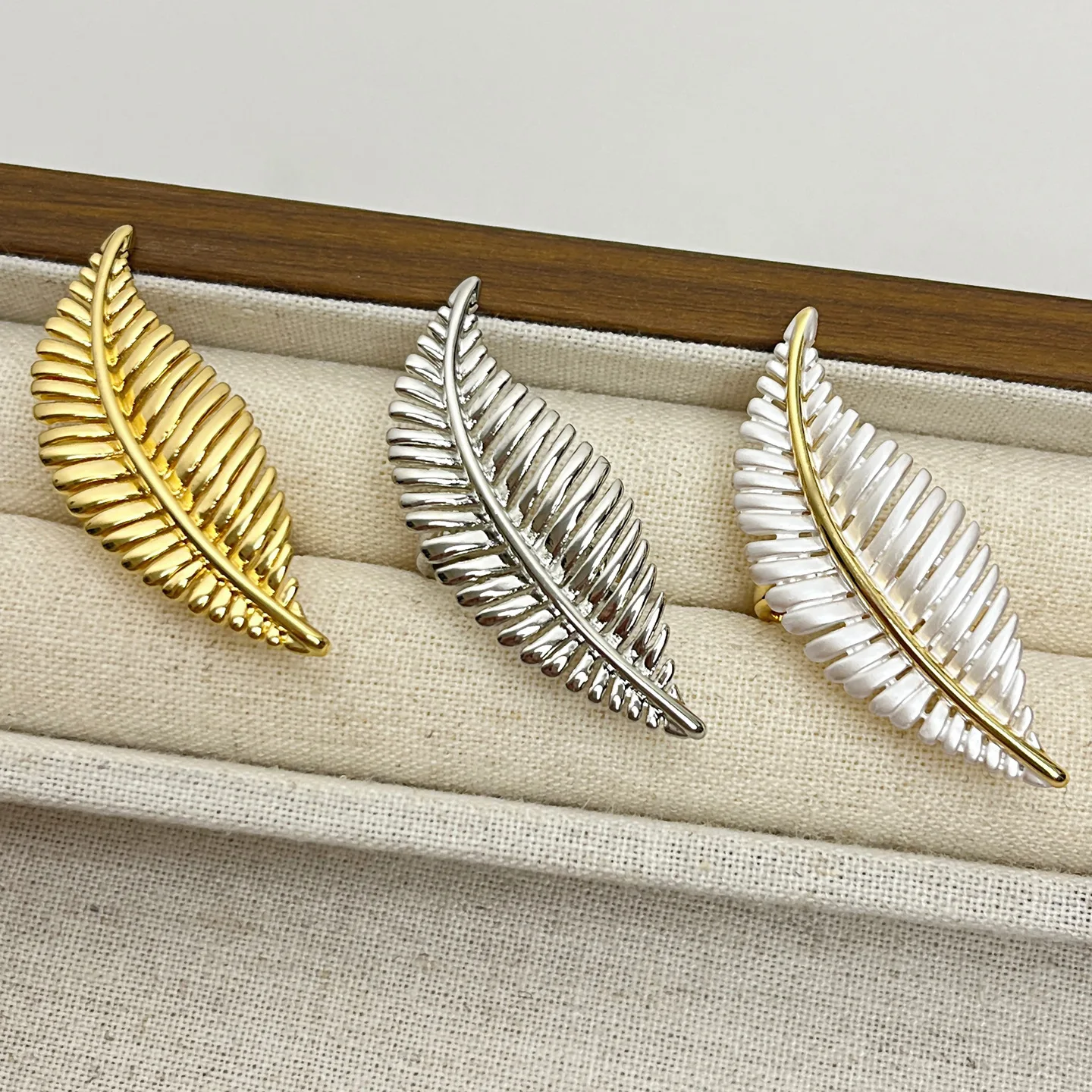 

leaf ring for women and men unisex metal opening ring gold silver color unique design gift jewelry