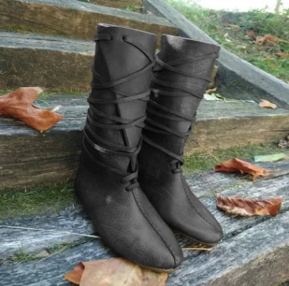 Gotische Steampunk Lederstiefel für Männer Mittelalterliche Renaissance Ritterstiefel für Frauen Cosplay Schuhe Karneval Party Retro Piratenstiefel Requisiten 2026 – Detail 9
