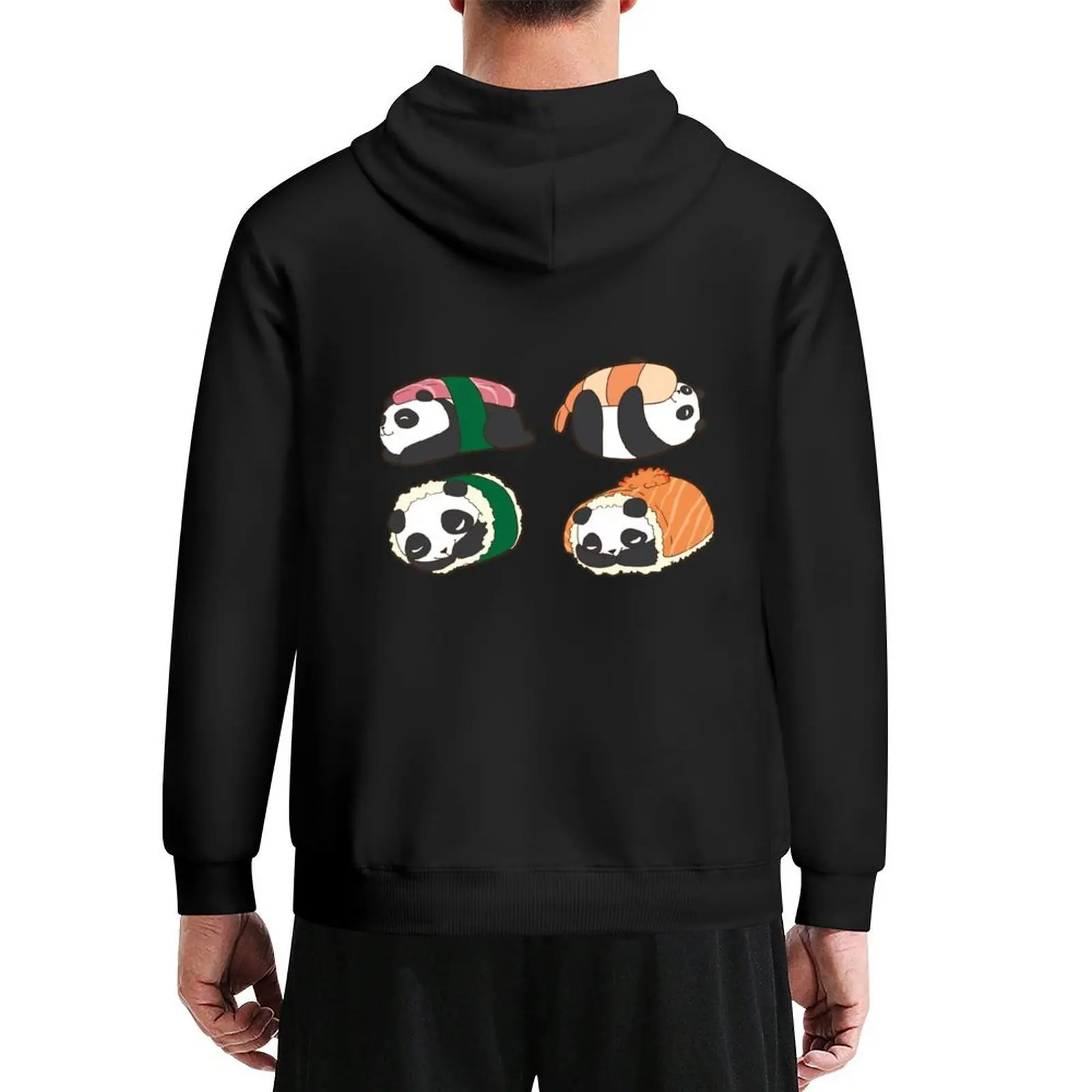 

Panda Sushi Japanese Kawaii Hoodie men's clothing men's coat men's sweat-shirt set male clothes oversize hoodie