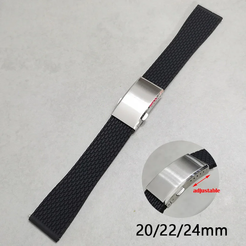 

Rubber Watch Strap 20mm 22mm 24mm Folding Buckle for Fossil Watchband Quick Release Bracelet for Huawei Watch Gt2/Gt3 Sport Band