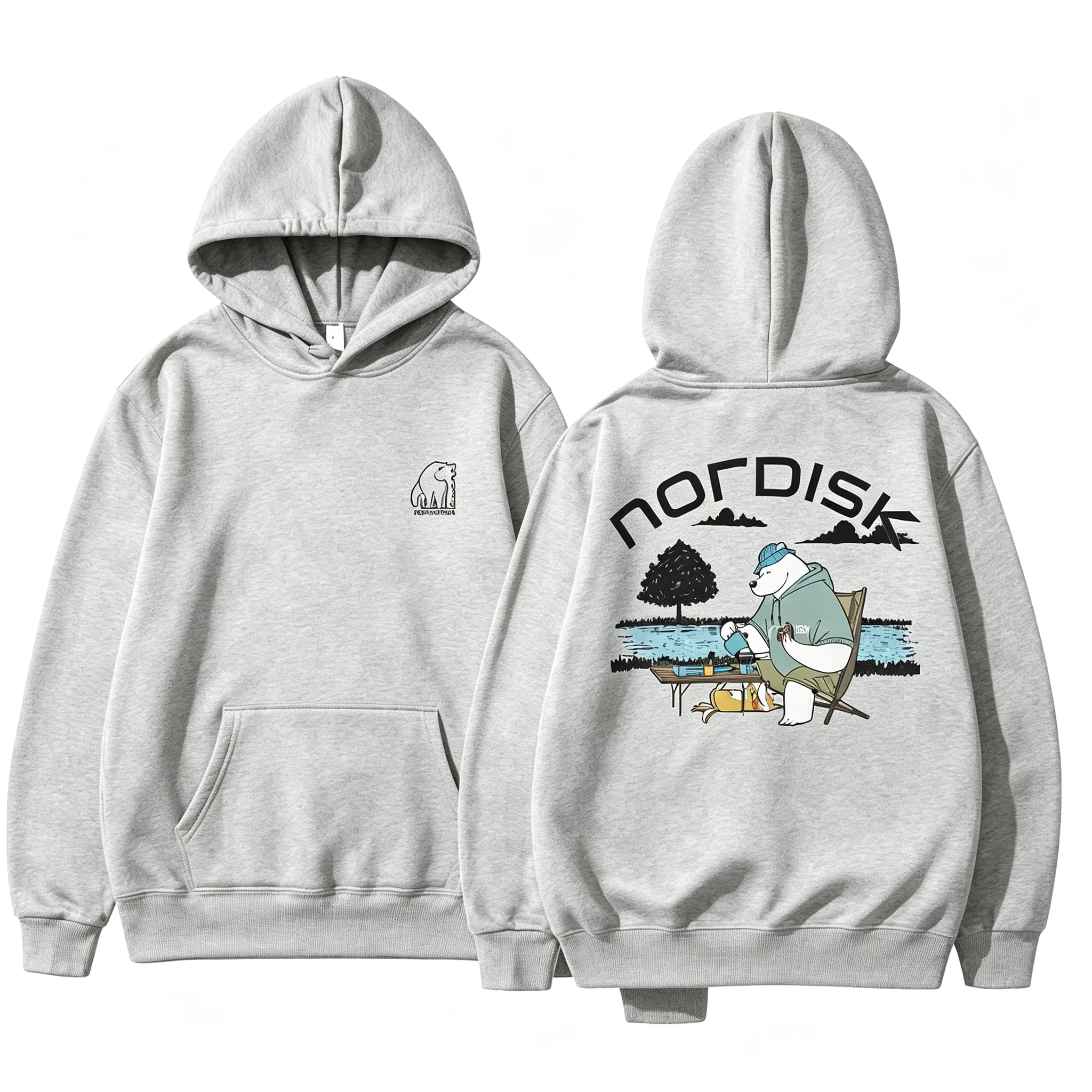 2026 Neuer Unisex White Bear Camping Hoodie mit White Bear-Motiv für Outdoor-Aktivitäten, Wandern, Freizeit, Langarm-Kapuzenpullover – Detail 5