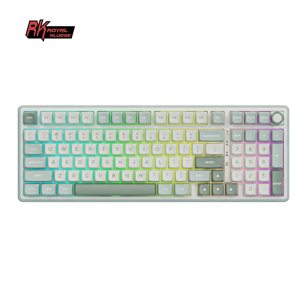 

RK ROYAL KLUDGE R98Pro Pluggable Button Wired Mechanical Keyboard 98 Keys Gasket RGB Hot-swappable Gaming Keyboard MDA Keycaps