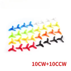 10Pairs(10CW+10CCW) 31mm 3-Blade Propeller 0.8mm Shaft (Random Color)