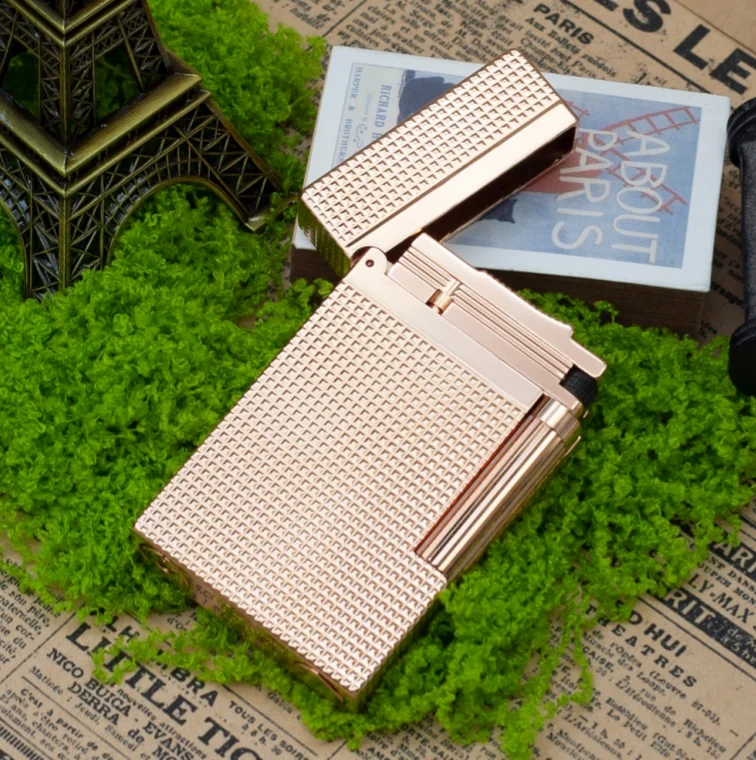Luxury Brass Ln2 Lighter Engraved Classical Sound Special Cigarette Smoking Tools Rechargeable Butane Gas Men Gift