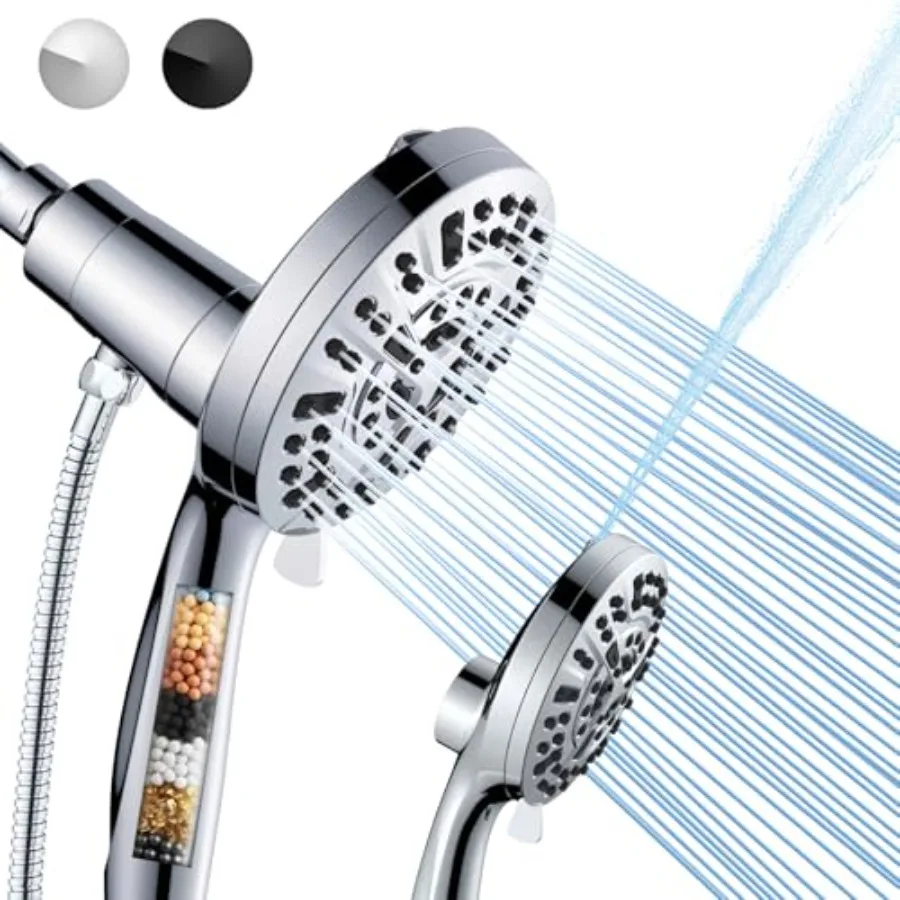 

Magnetic Handheld Shower Head with Filter High Pressure 10-Spray-Mode Detachable Shower Head with 60-Inch Hose Powerful Hand He
