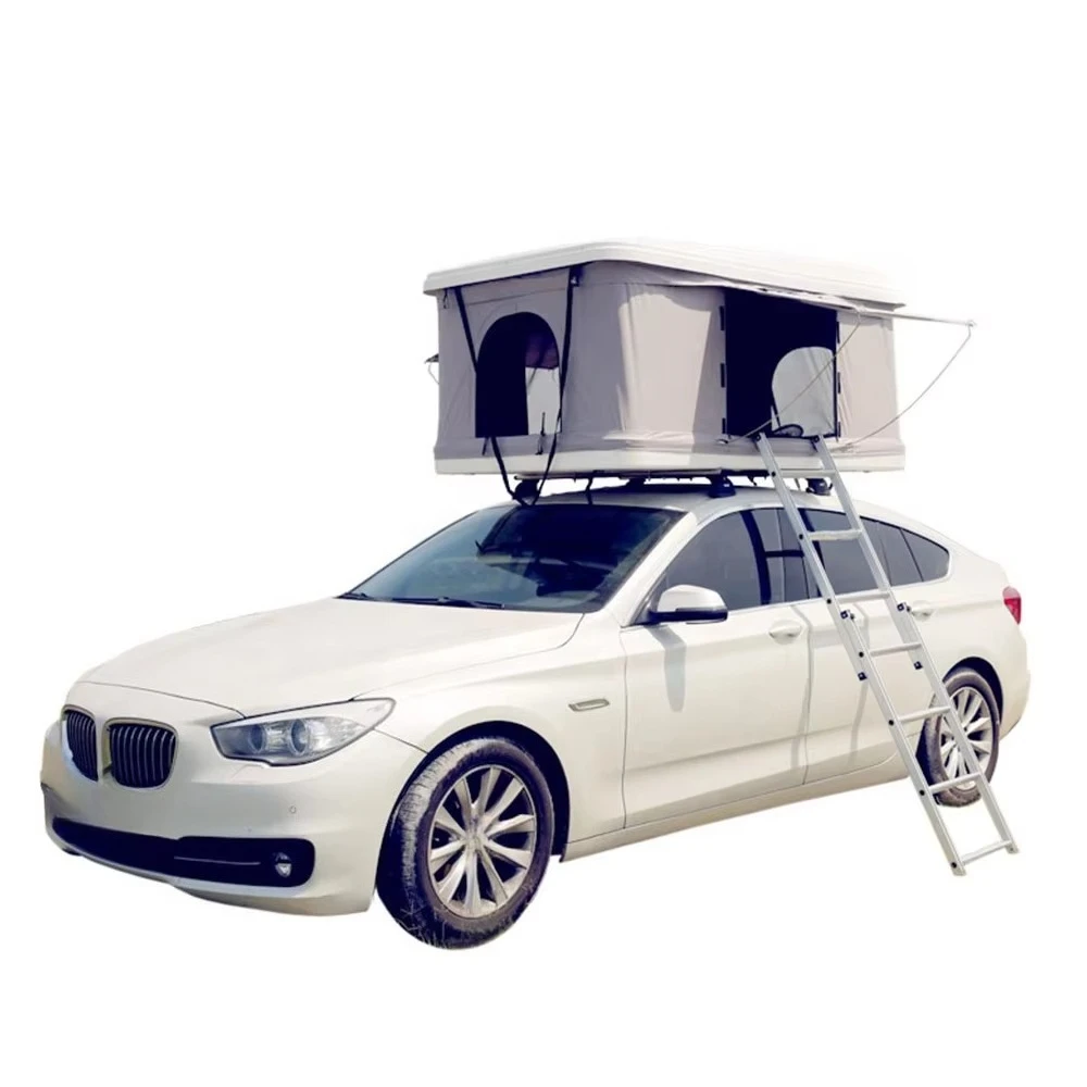 Hard Shell Rooftop Camping Tent for Pickup Truck, Foldable Overland Roof Top Camper with Ladder, Extreme Weather Car Roof Tent