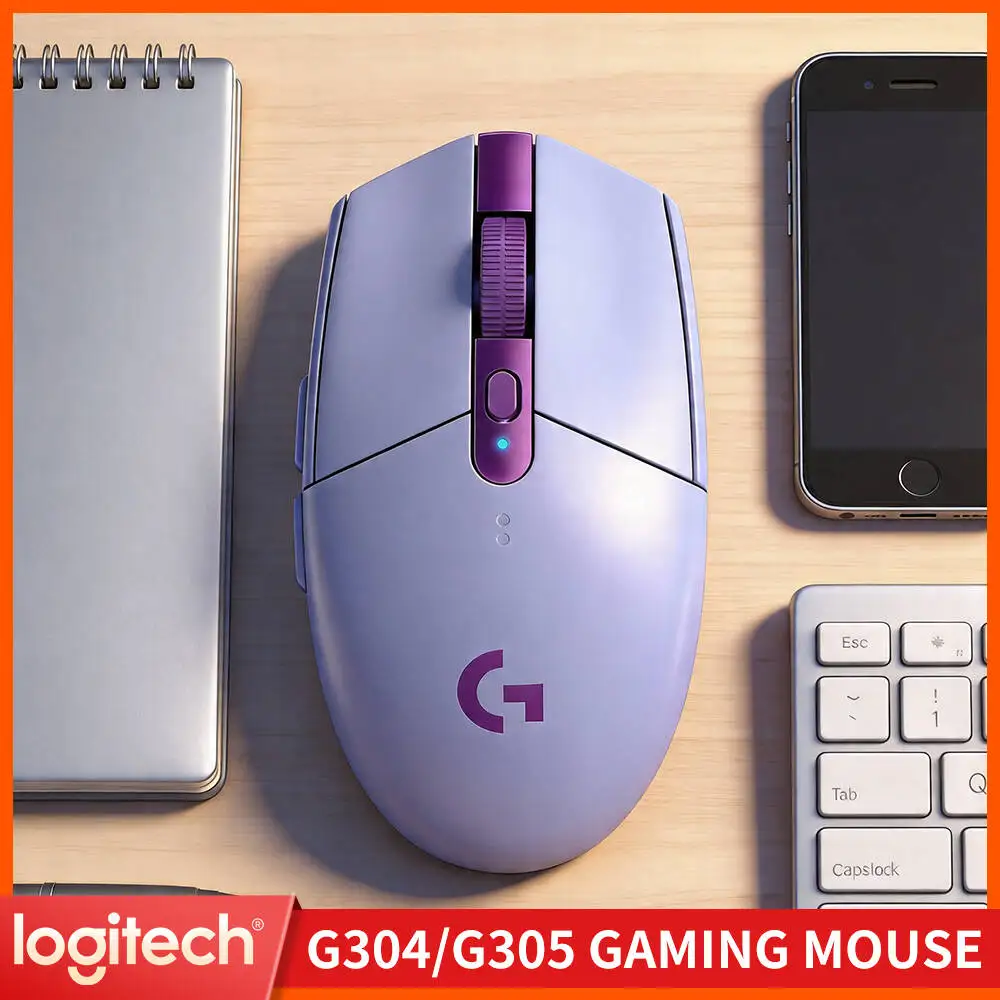 Logitech G305 Wireless LIGHTSPEED Mouse, 12000 DPI HERO, 6 Programmable Keys, 250h Battery, 99g Lightweight, PC Mac