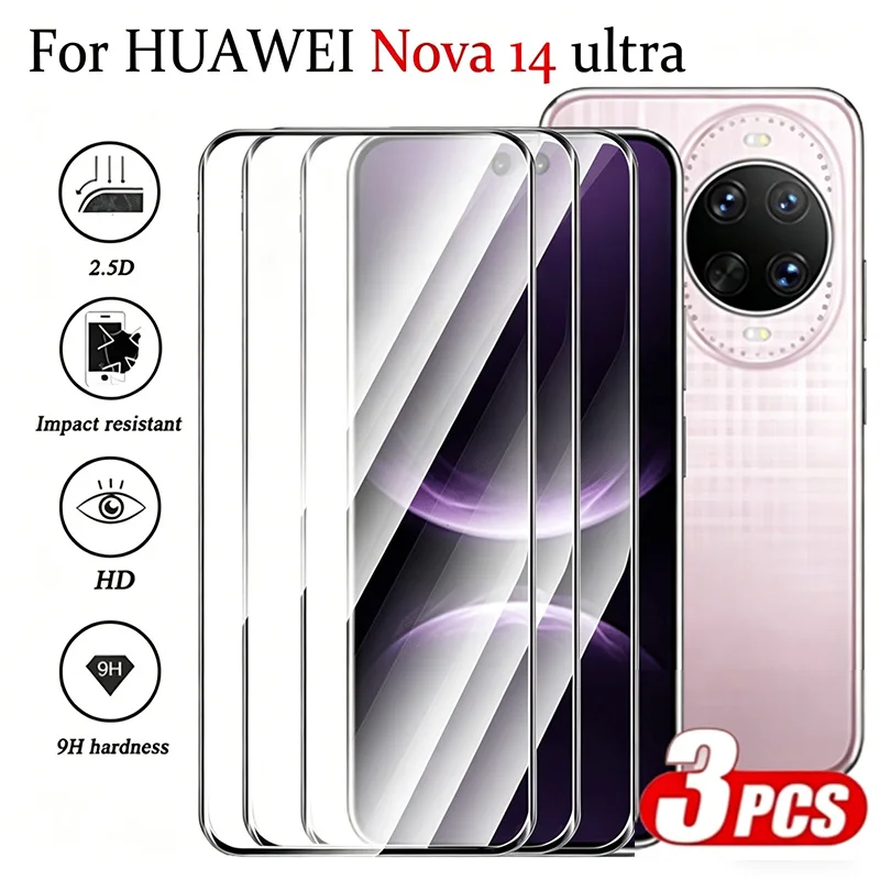 

3Pcs Premium Tempered Glass for Huawei 10/10Pro/11Pro/11 Ultra/12Pro/12Ultra/13Pro/14Ultra, Ultra Protection, Scratch-Resistant