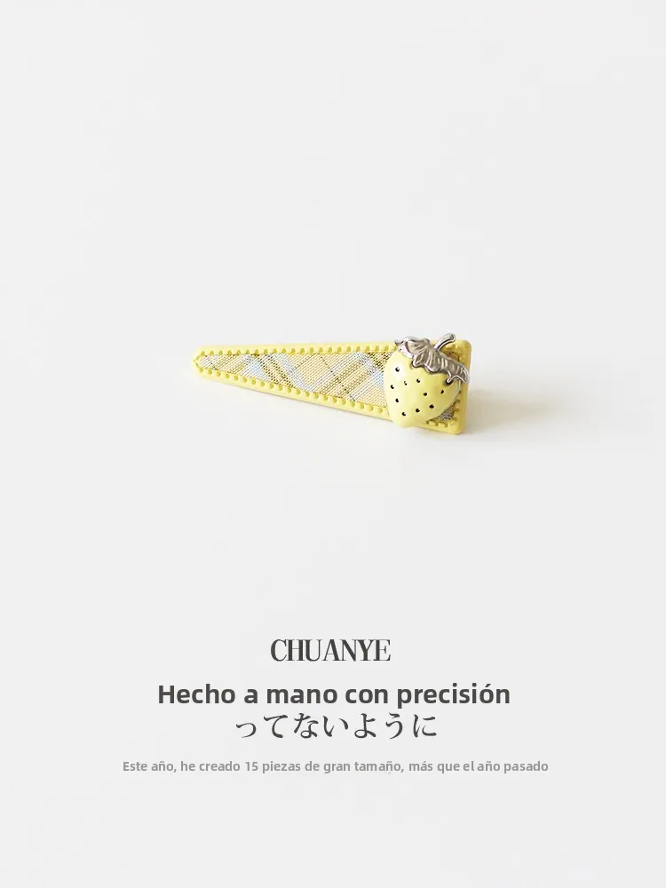 Kawano - Pinzas para el Cabello con Diseño de Fresa Amarilla, Estilo Coreano, Dulce y Moderno, Accesorios para el Cabello par...