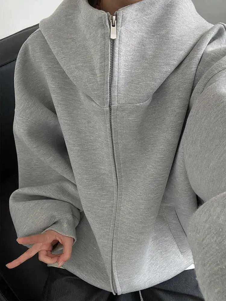 

Толстовка Cleanfit с высоким воротником, американский стиль, открытый кардиган, осенне-зимняя модная брендовая толстовка с капюшоном премиум-класса