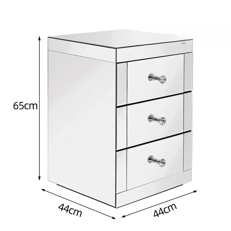 AAMirror Furniture Bedside Table Side Cabinet Locker Corner Cabinet Light Table Glass Furniture Neoclassical Postmodern