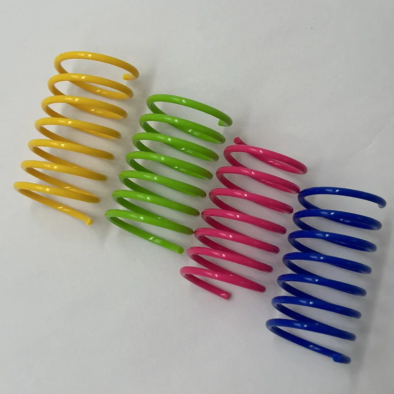 Colored Plastic Spring Cat Toy - Bouncing Cat Toy for Pets