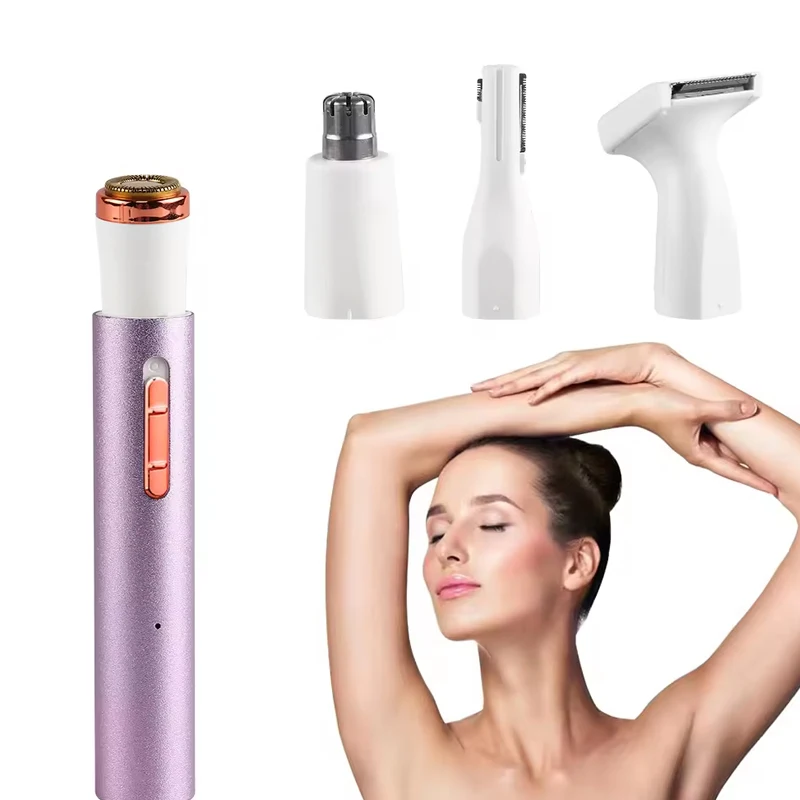 

4 in 1 Women Razor Shaver Body Epilator Nose Hair Removal Machine Portable Body Shaver Remover Razor Epilator