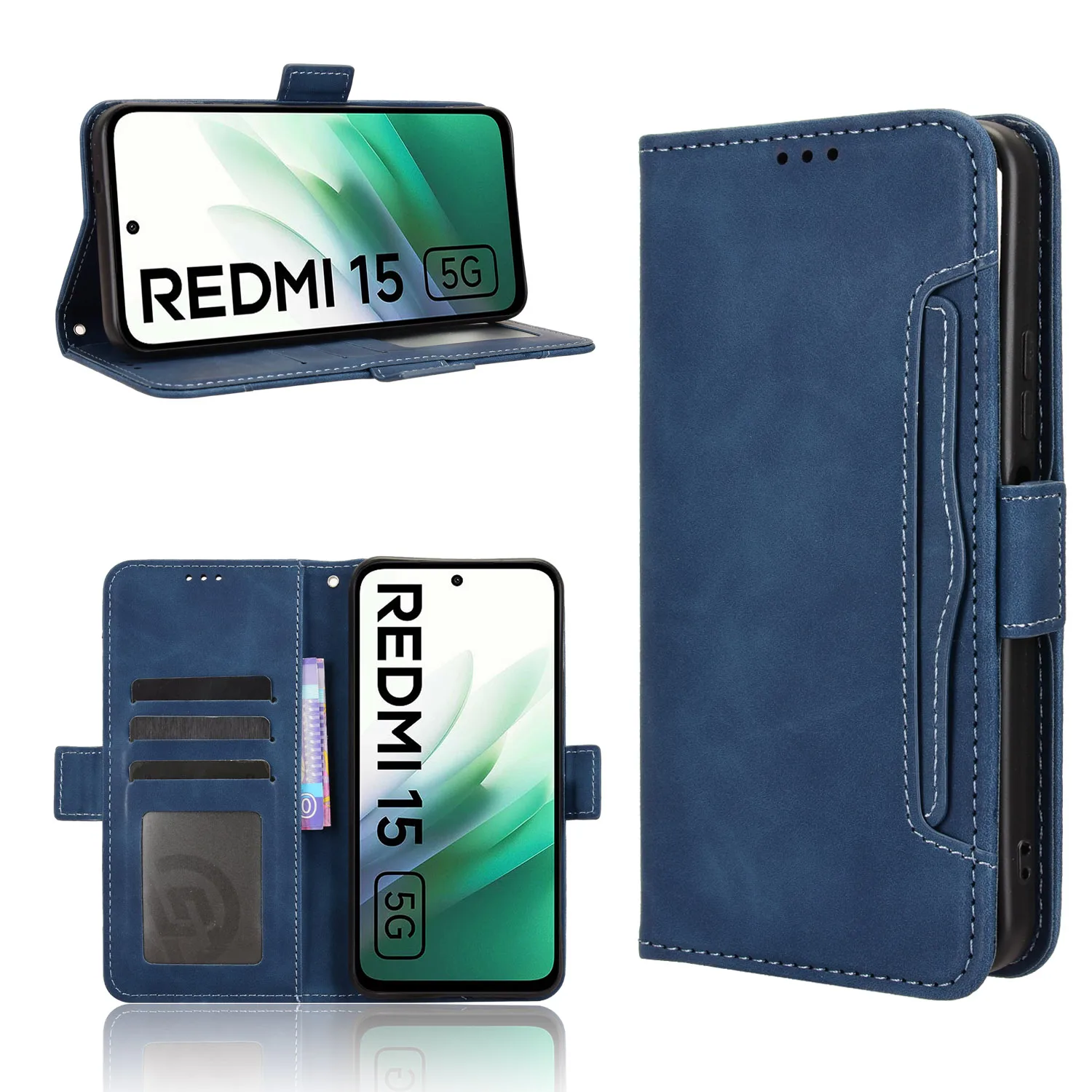 

Leather Case For Redmi 15 15C 14 14C 14R 13 13C 4G 5G Strong Magnet Case Flip Magnetic Wallet Flip Cover