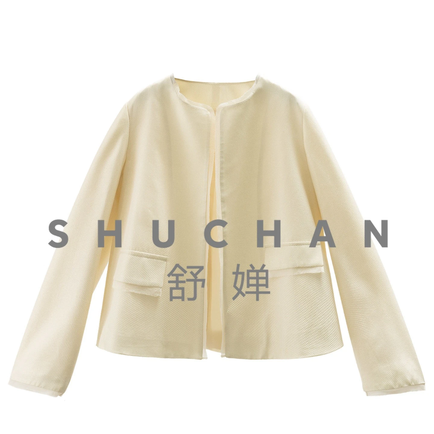 

jacket Too Exquisite Light Luxury, Small Fragrance Silk, Gold Silk, Round Neck Buckle-free Short Coat for Women 32J0