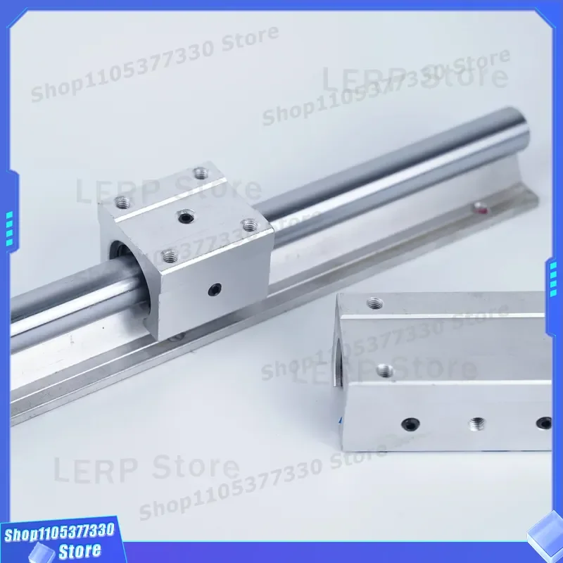 SBR Cylindrical Linear Guide Rail with Aluminum Square Support Block and Locking Slider System for CNC Machine Automation