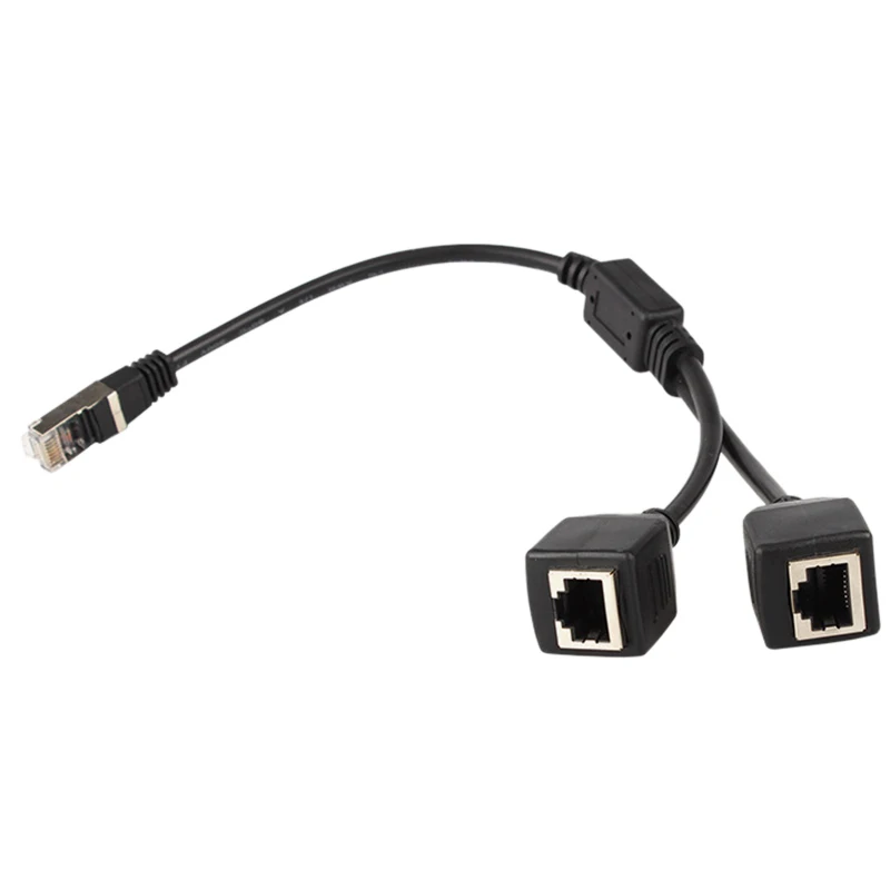 B68A RJ45 Ethernet Splitter Cable,1 Male to 2 Female Ethernet Connector Cable Suitable Cat5, Cat6 LAN Ethernet Socket Adapter