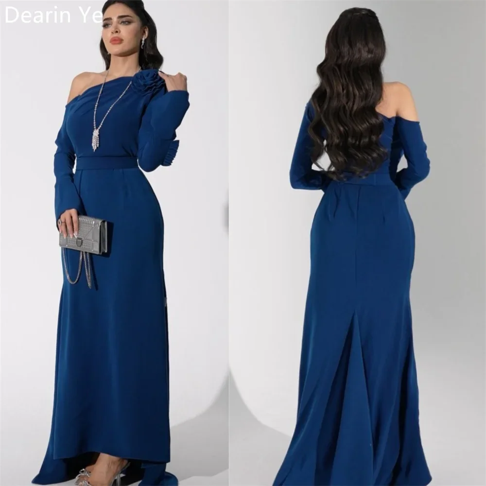 Vestido de noche personalizado para graduación Dearin, columna de un solo hombro, faldas hasta el suelo, vestidos para ocasiones a medida, vestido Formal de Arabia Saudita