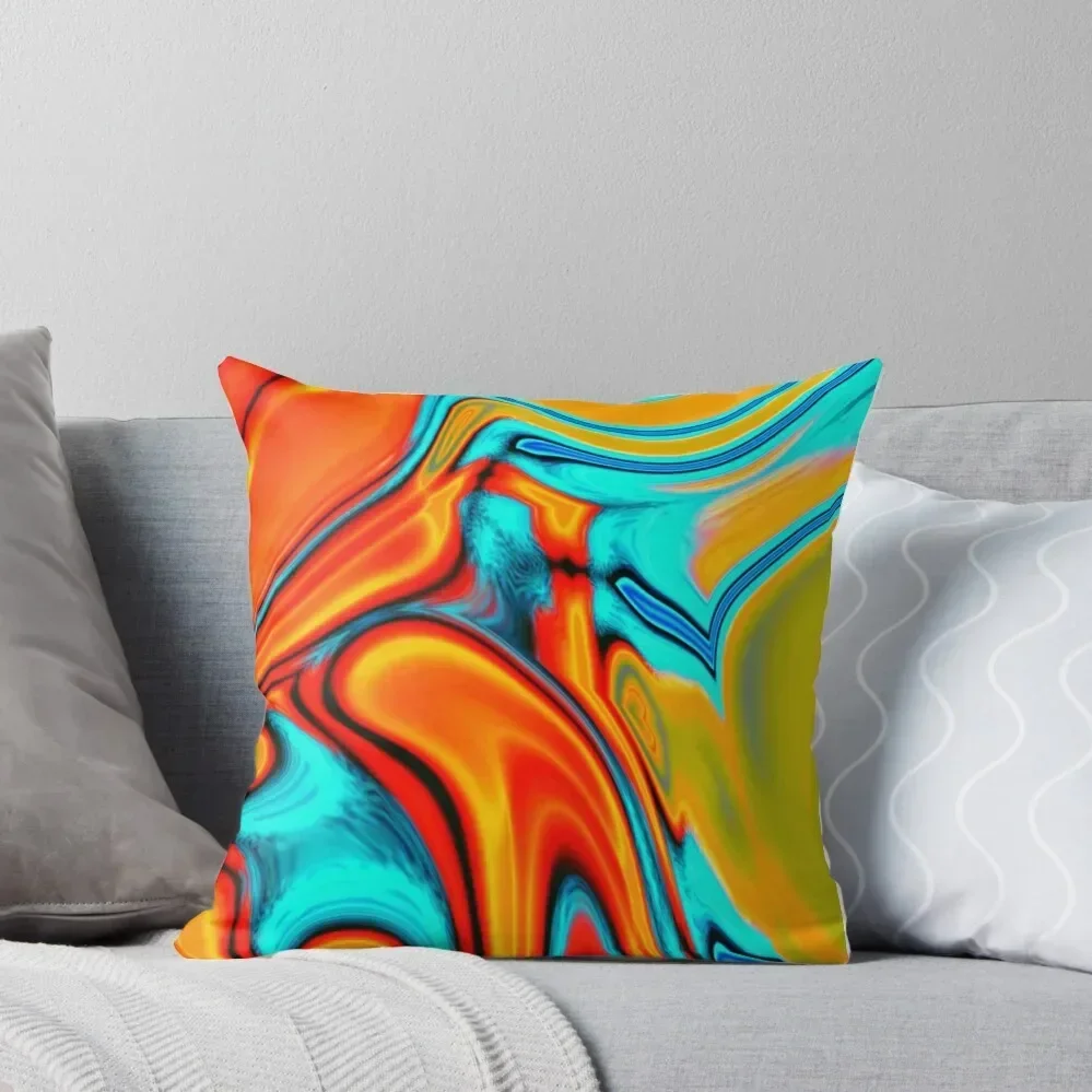 

Vivid Modern Southwest Hipster Turquoise Orange Swirls Throw Pillow Luxury Pillow Cover Sofa Cover Cushions For Sofa pillow