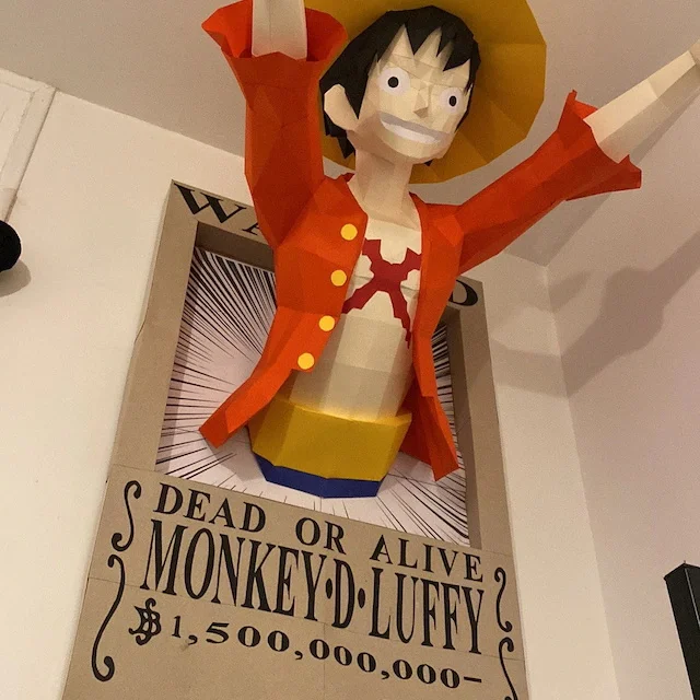 3D Paper Papercraft One piece Monkey D Luffy Living Room Wall Hanging Dining room Boys Bedroom Decor Decoration DIY Toys