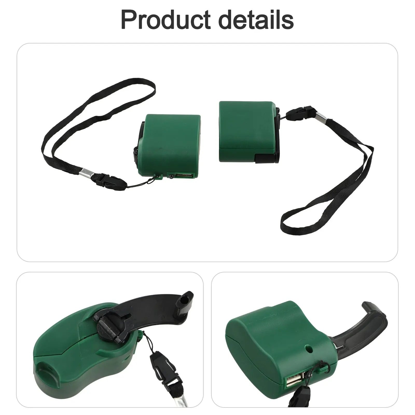 2PCS Green USB Hand Crank Manual Dynamo Generator For Mobile Phone Digital Device Power Supply Outdoor Tool