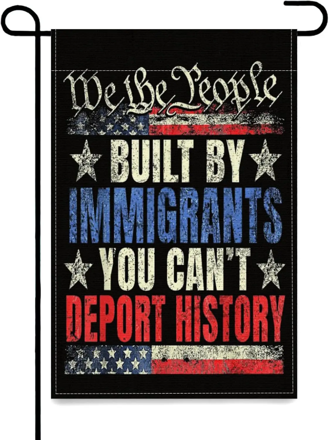 Built By Immigrants You Can't Deport History Yard Flags for Decor,12x18 Inch Garden Flags Tapestry Double Sided Farmhous AAO YYX