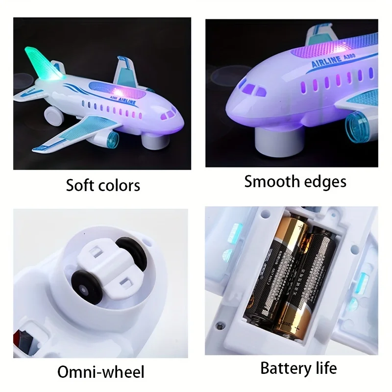 AirplaneToy Electric Detachable Plane Toys with Music & Light Battery-Operated Toddler Toys for Boys Birthday Gift