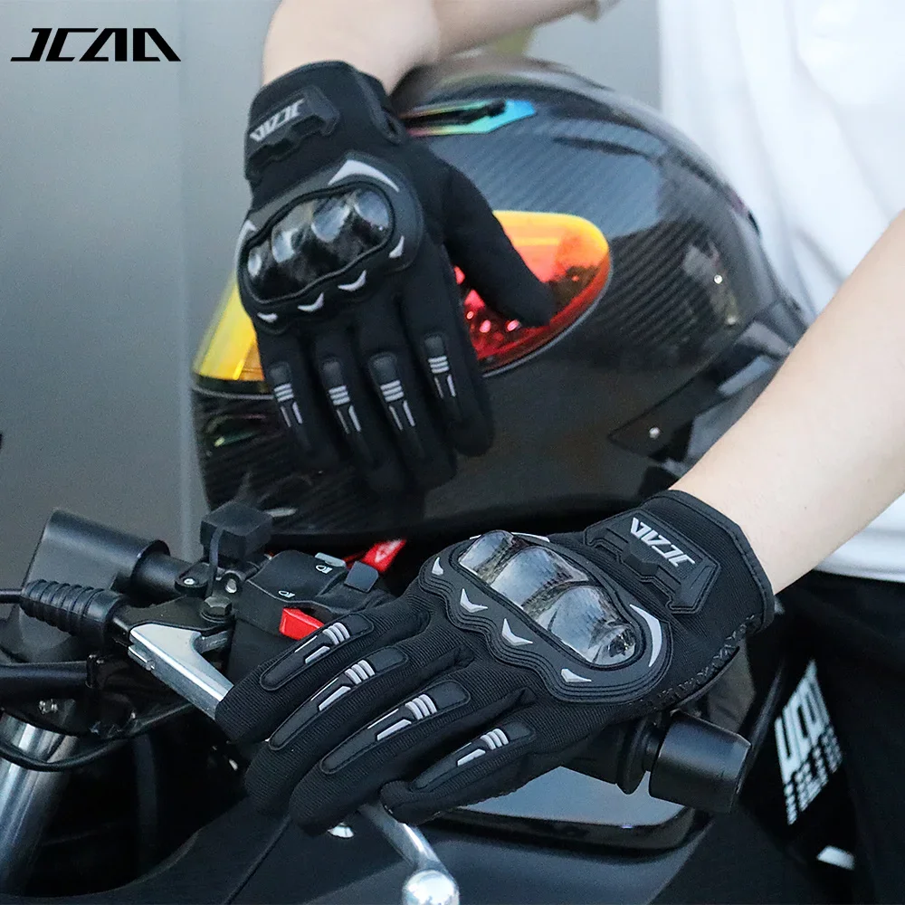 Summer Motorcycle Riding Gloves Men Touch Screen Dirt Bike Motocross Gloves Carbon Fiber Shell Protective Motorbike Gloves