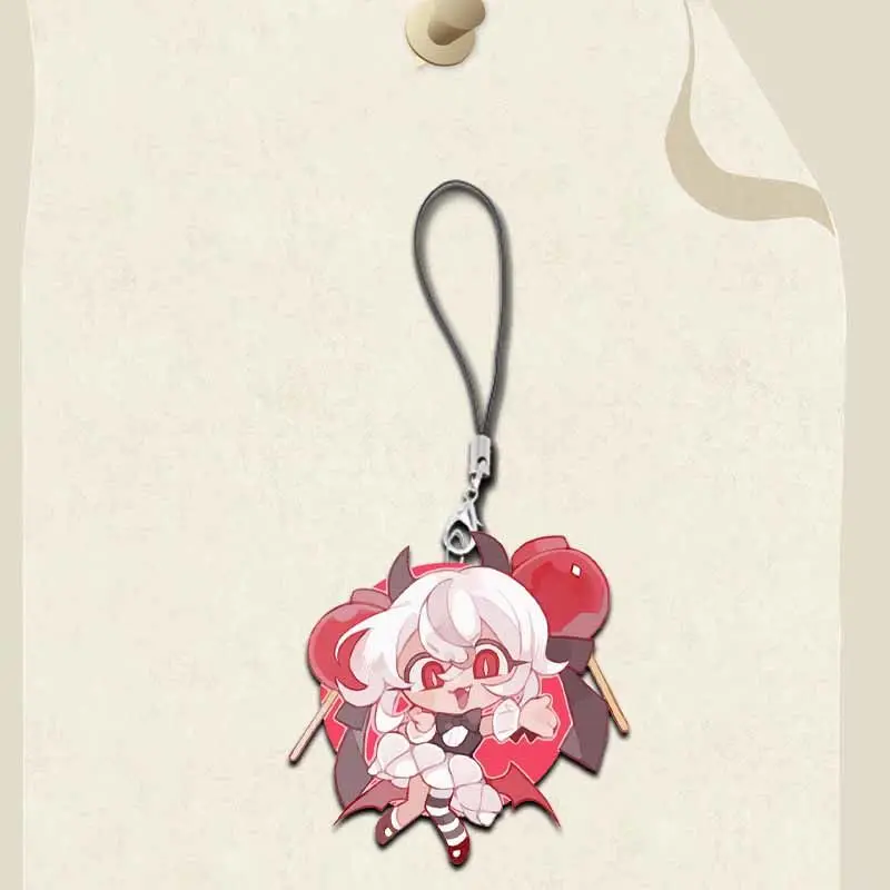 5 قطعة كوكي تشغيل المملكة لعبة آيفون/شاومي/هواوي قضية الهاتف المحمول المفاتيح مفتاح سلسلة غطاء شنق الاكريليك قلادة هدية