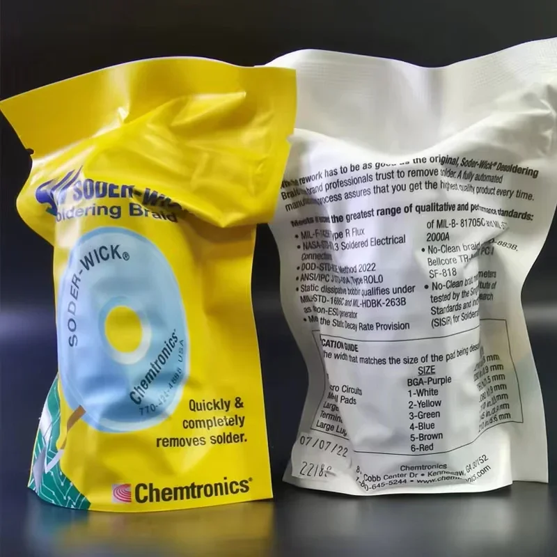 10 sztuk/partia oplot lutowniczy USA SW Chemtronics SODER WICK antystatyczny bezołowiowy oryginalny odlutowniczy drut do usuwania lutowania — zdjęcie 4