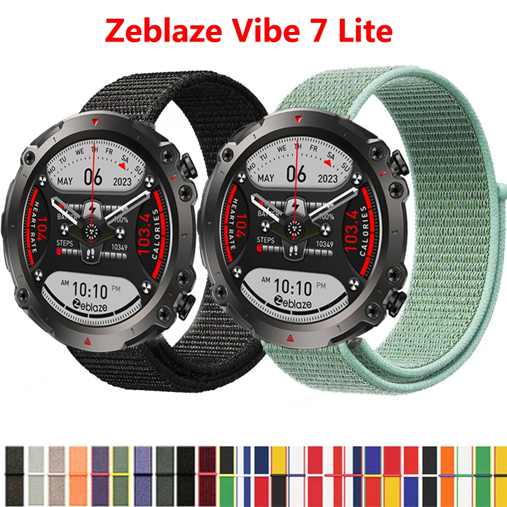 

22mm Nylon Loop Strap for Zeblaze Vibe 7 Lite Pro Smartwatch Replacment Bracelet Sport Watchband Correa for Zeblaze Vibe 7 Band