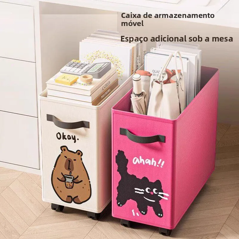 mobile-office-desk-underneath-storage-basket-bookbag-books-dormitory-wheel-cabinet-small-trolley-workstation-moveable-shelf