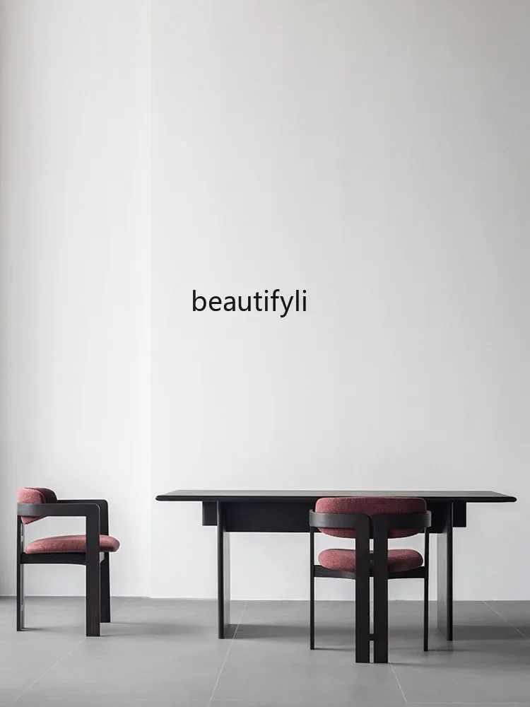 

Japanese-Style Household Minimalist Solid Wood Silent Rectangular Tea Dining Table Canvas Dining Table