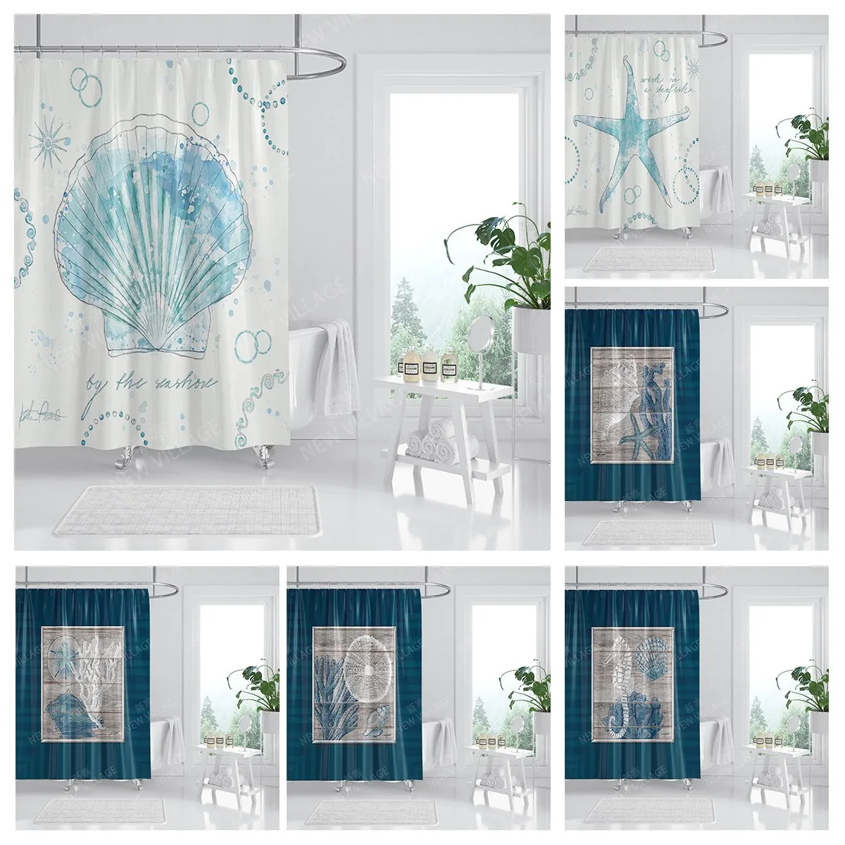 Home waterproof fabric bathroom curtain accessories 90x200 shower shower curtain 240 * 200 Atlantis style shower curtain