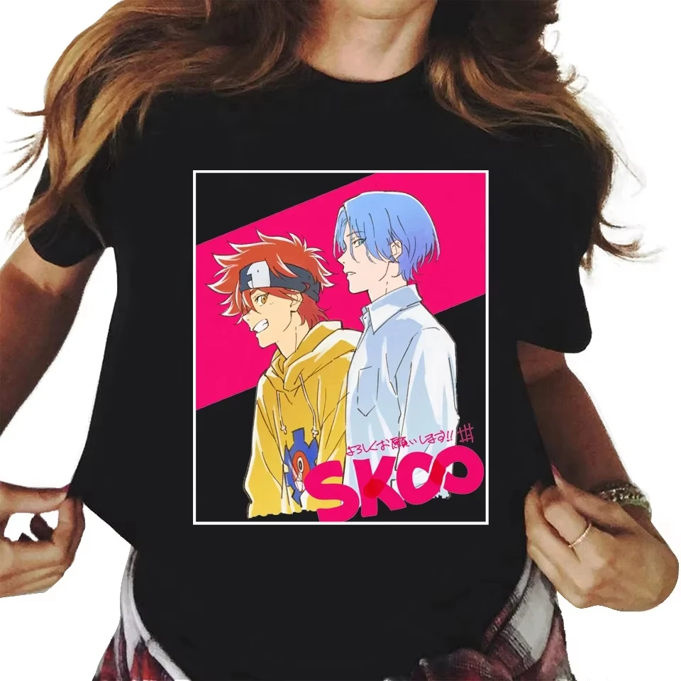 SK8 the Infinity Anime T-shirt Women Kawaii Cartoon Skateboard Boys Graphic Print Casual Cotton Short Sleeve Summer Streetwear