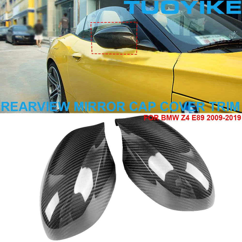 

2PCS LHD RHD Car Real Dry Carbon Fiber Rearview Side Mirror Cover Cap Trim Sticker Body Kit Racing For BMW Z4 E89 2009-2019