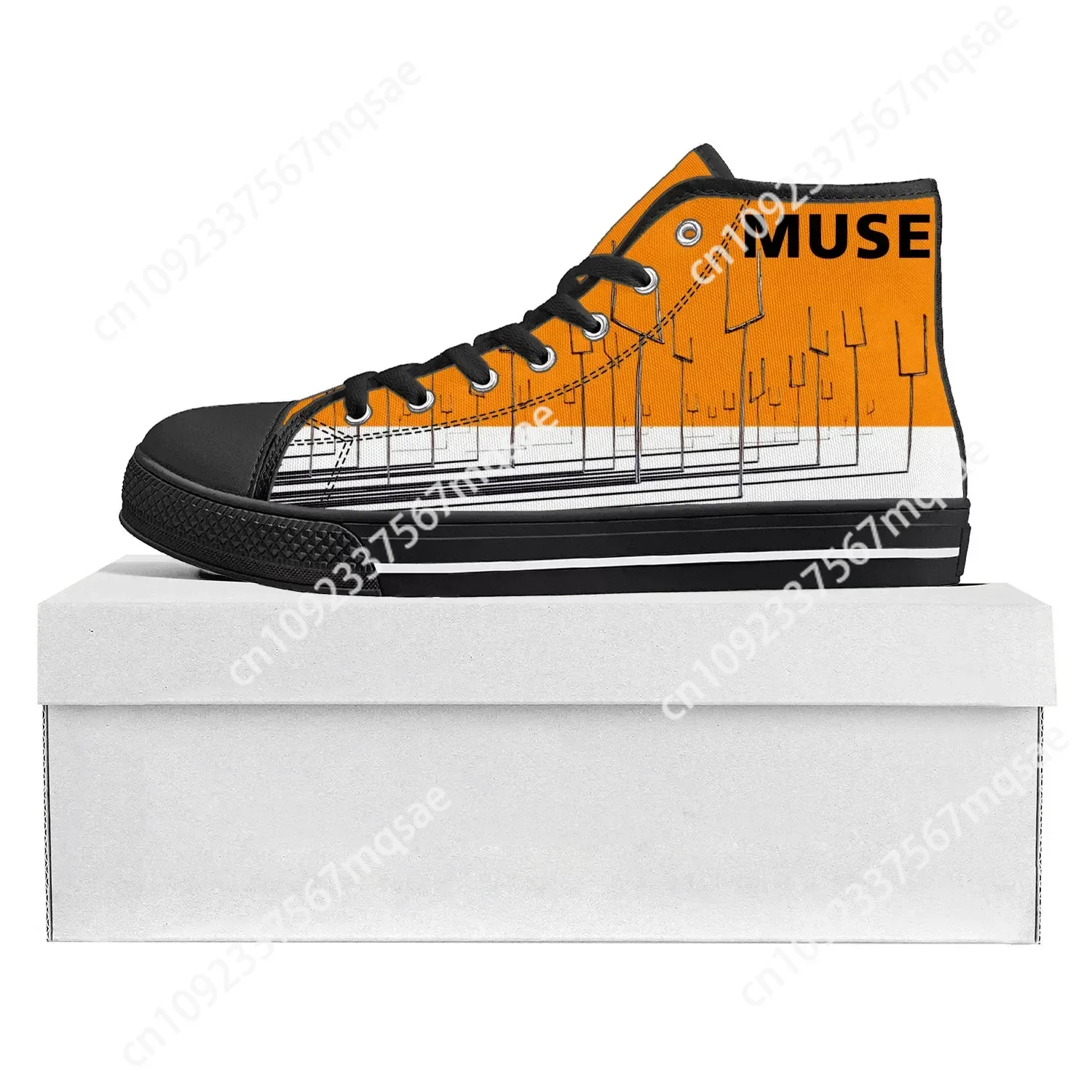 

Muse Rock Band England High Top High Quality Sneakers Mens Womens Teenager Canvas Sneaker Casual Couple Shoes Custom Shoe Black