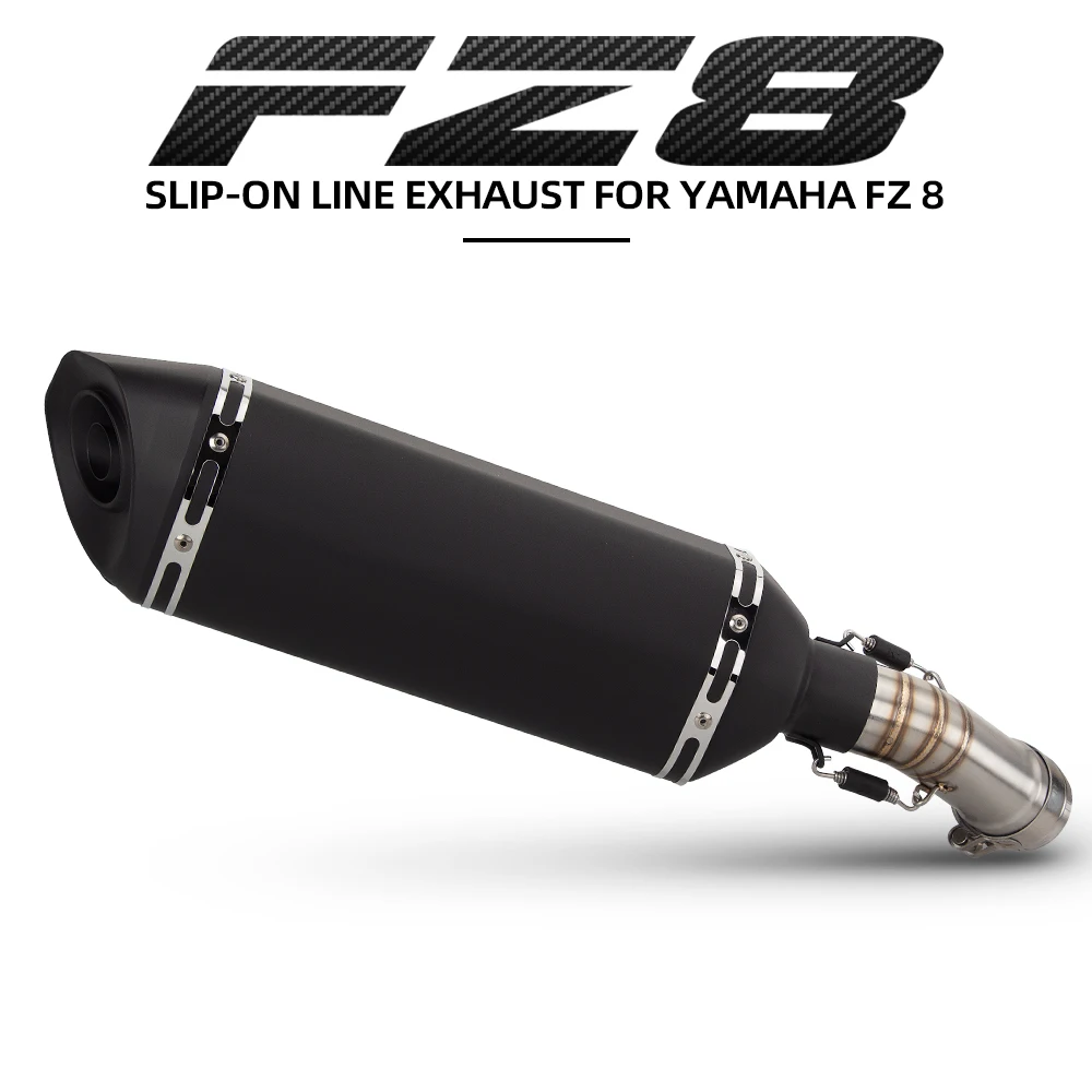 

Motorcycle Exhaust Middle Link Pipe Slip On with Carbon Muffler For Yamaha Fazer FZ8 FZ8N FZ800 Escape Moto Racing System