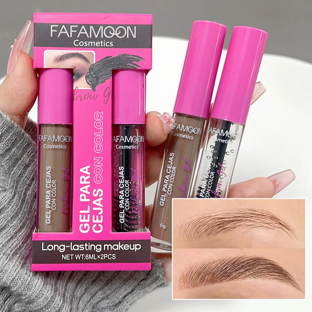 Langdurige Wenkbrauwcrème En Styling Wenkbrauwgelset Waterdichte Vloeibare Wenkbrauwverkleurende Gel Zwarte Natuurlijke Mascara Tint Make-Up