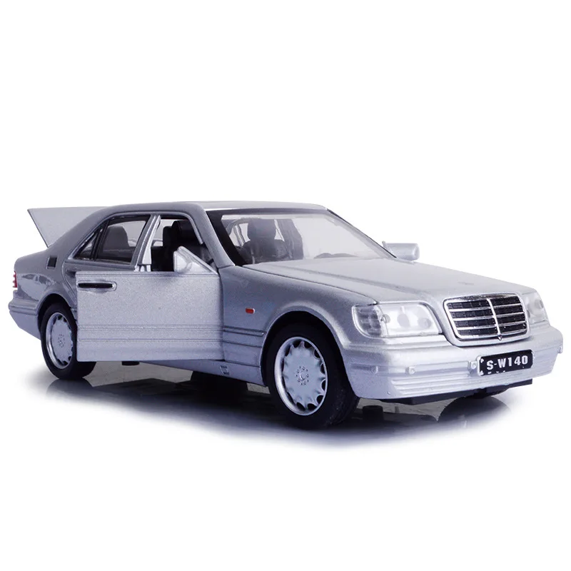 1:32 Mercedes Benz S W140 Alloy Model Car Sound Light Pull-back Light Sound Alloy Vehicle Model Toys For Children A88