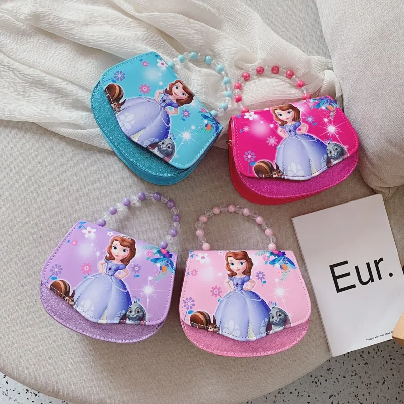 Disney\'s new fashion frozen Sofia snow White beads cartoon handbag birthday gift princess Crossbody bag coin purse