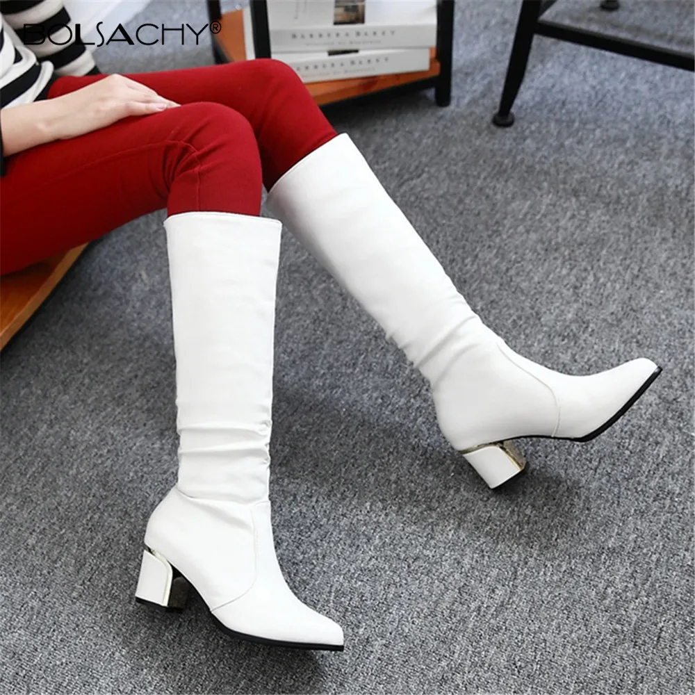 2024 Fashion Short Boots bianco nero donna con stivali spessi lungo autunno e inverno era sottile Jane High Simple Booties Muje