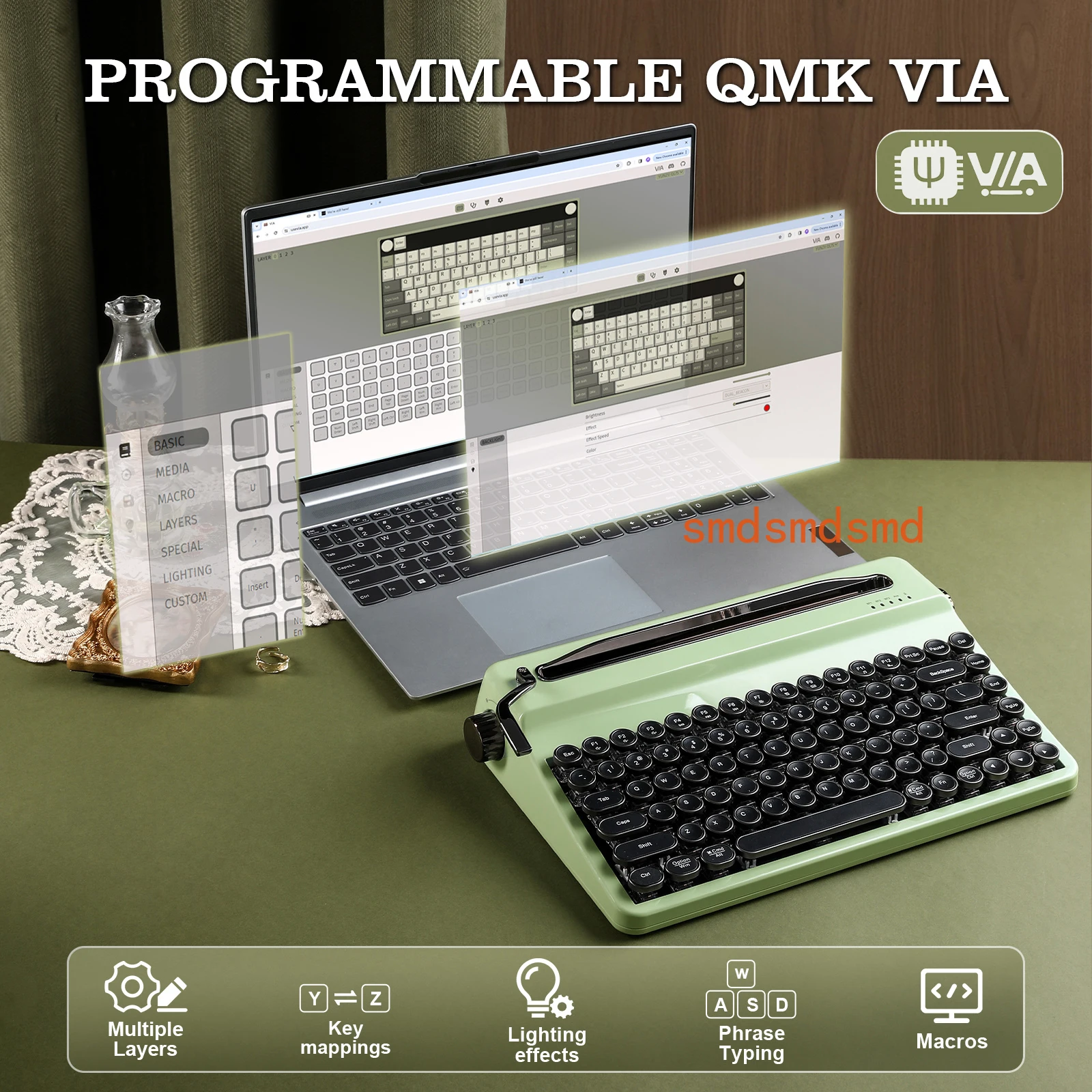Keyboard with customizable lighting effects