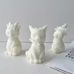 3D Kitten Silicone Molds DIY Aroma Candle Plaster Animal Cute Cat Home Decoration Handmade Soap Resin Cake Chocolate Mould