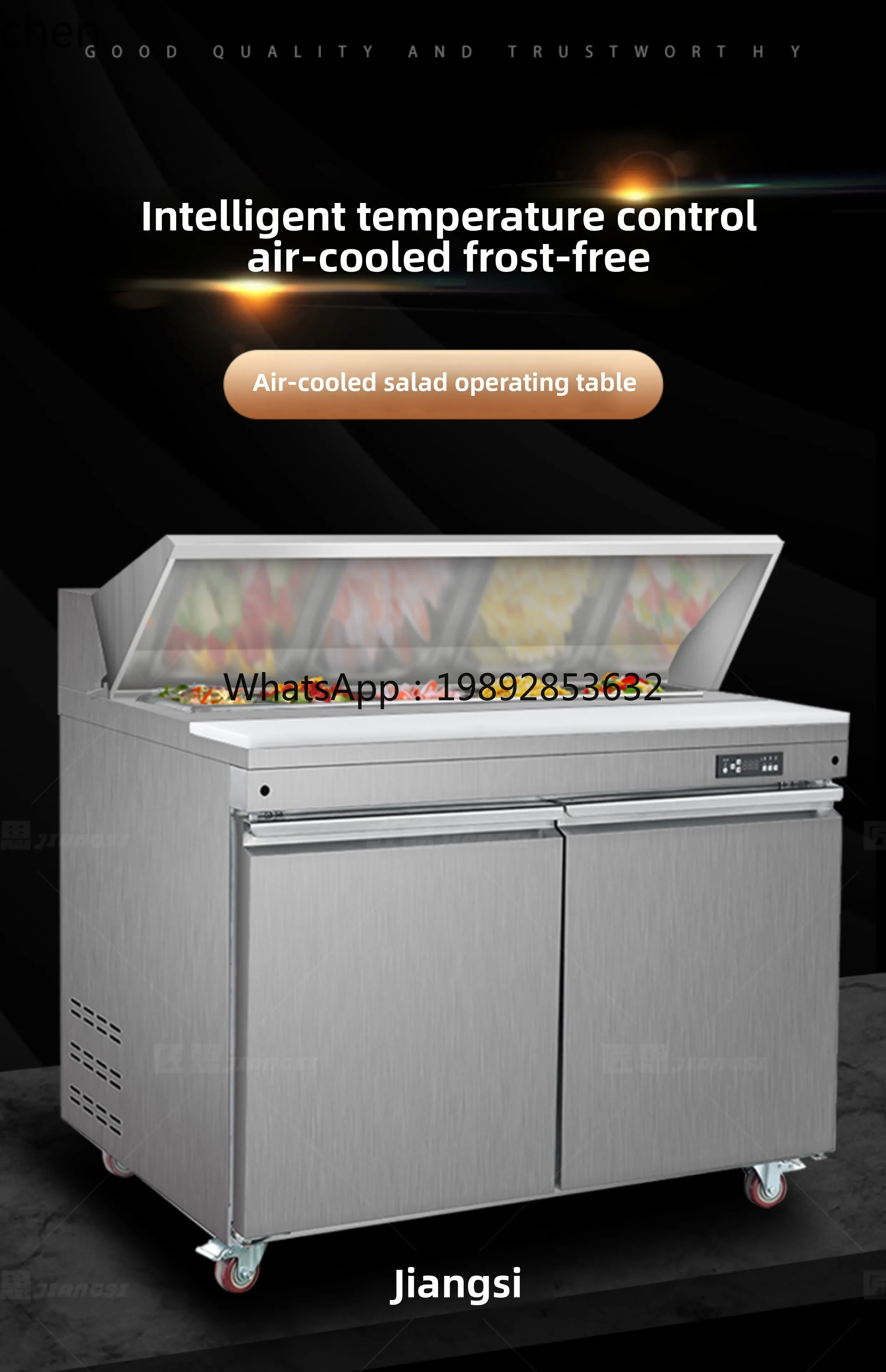 Salad Cabinet Commercial Salad Cabinet Slotted Fruit Fishing Display Refrigerated Fresh-keeping Cabinet