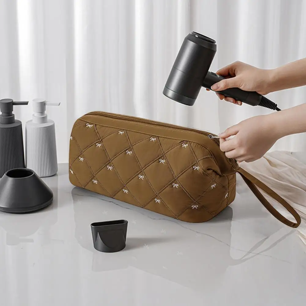 

Сумка для хранения фена, прочная застежка-молния, ткань Оксфорд, органайзер для макияжа, дизайн в форме коробки, удобный для переноски чехол для фена