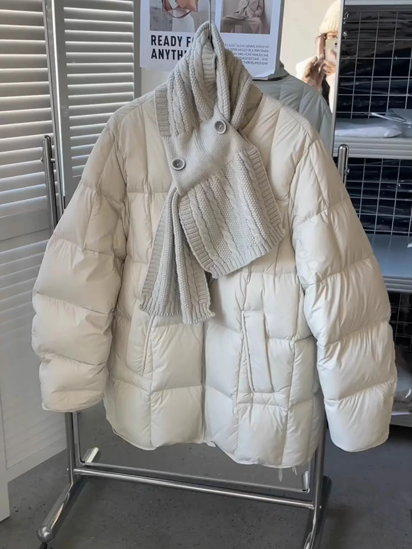 حجم كبير الكورية Sle عادية الدافئة القطن Jaet المرأة Faionable الراقية المشاعر لا تكرار تصميم الشتاء ملابس خارجية #1